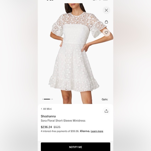 Shoshanna White Floral Lace Dress